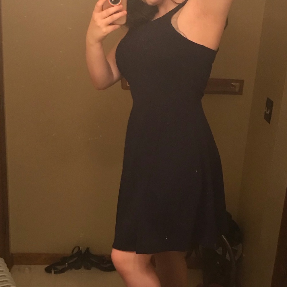 Old Navy Fit n Flare Navy Blue Mini Dress